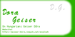dora geiser business card